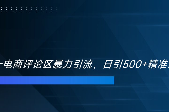 双十一电商评论区暴力引流，日引500+精准创业粉！！！网创吧-网创项目资源站-副业项目-创业项目-搞钱项目网创吧