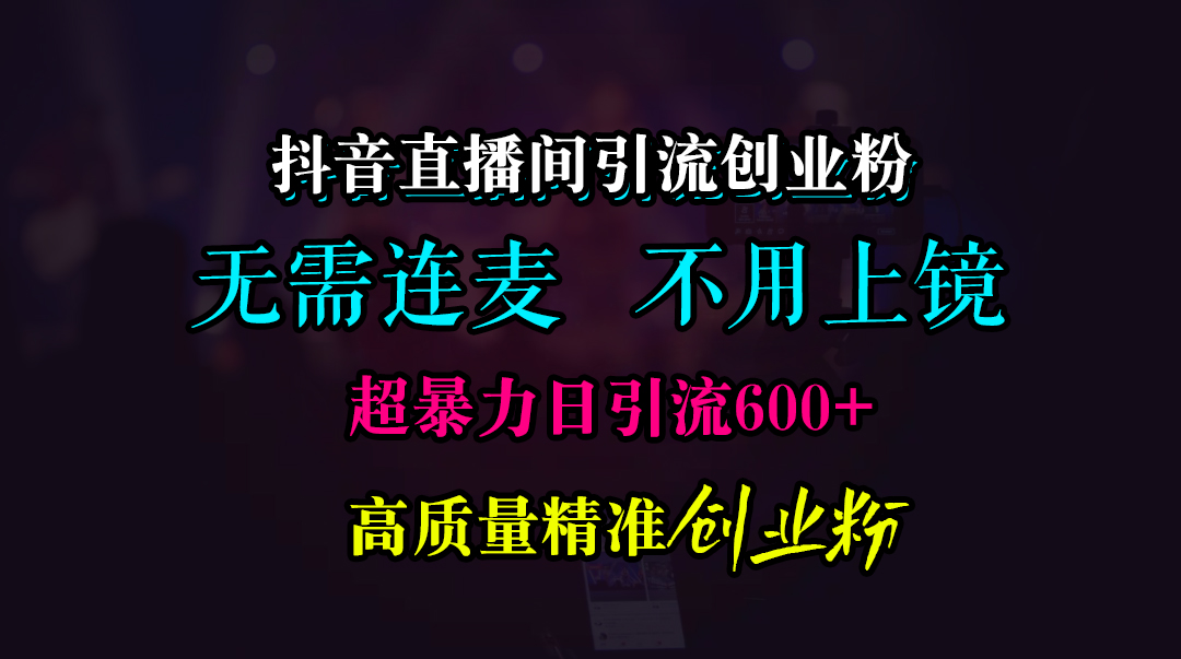 图片[1]网创吧-网创项目资源站-副业项目-创业项目-搞钱项目抖音直播间引流创业粉，无需连麦、无需上镜，超暴力日引流600+高质量精准创业粉网创吧-网创项目资源站-副业项目-创业项目-搞钱项目网创吧