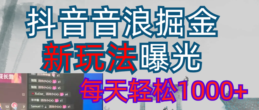抖音，私人项目，音浪掘金，每天轻松1000＋网创吧-网创项目资源站-副业项目-创业项目-搞钱项目网创吧