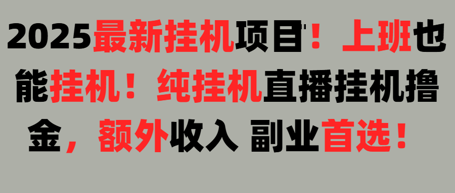 2025上班也能挂机！24小时！纯挂机直播挂机撸金！网创吧-网创项目资源站-副业项目-创业项目-搞钱项目网创吧